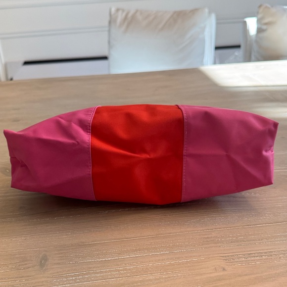Longchamp Pink and Red Shoulder Bag with Brown Accent - Picture 5 of 6